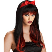red black wig