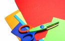 craft supplies colored card stock and scissors