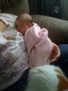 rissa sleeping on mommy