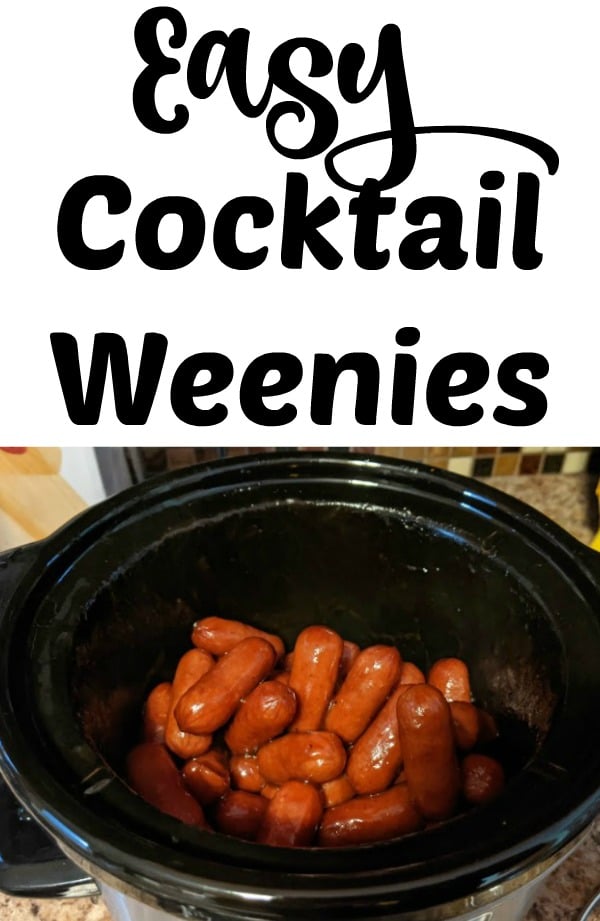 Cocktail wieners in barbecue sauce in crock pot.