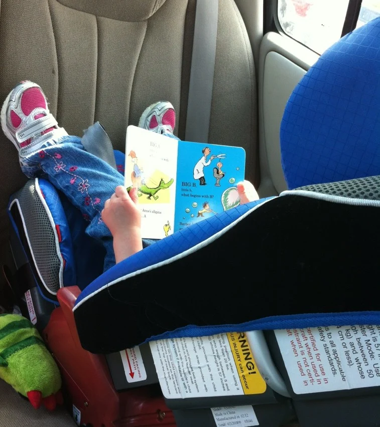 toddler reading a book