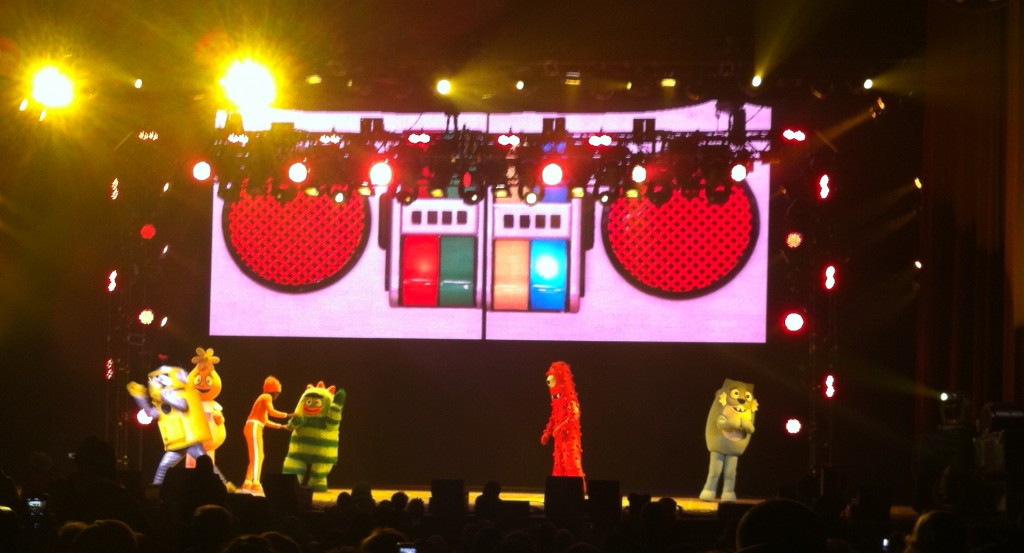 yo gabba gabba boombox on stage