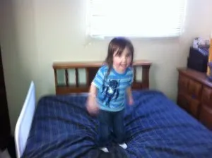 1 little monkey jumping on the bed...