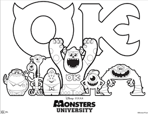 monsters university coloring sheet