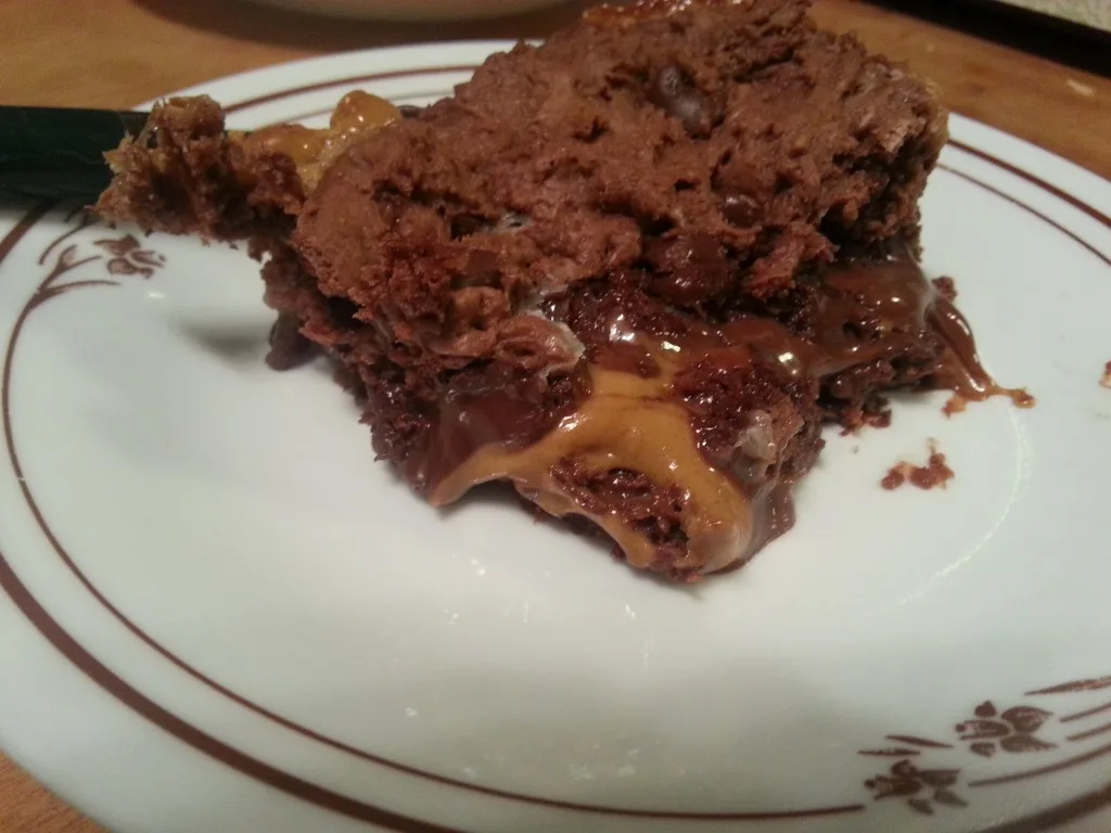 Chocolate Peanut Butter Gooey Bars with Unreal Peanut Butter Cups