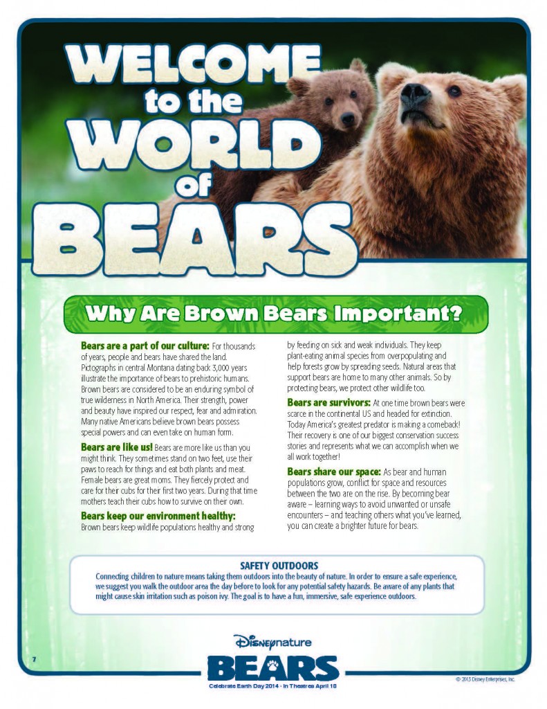 Disneynature Bears Activities