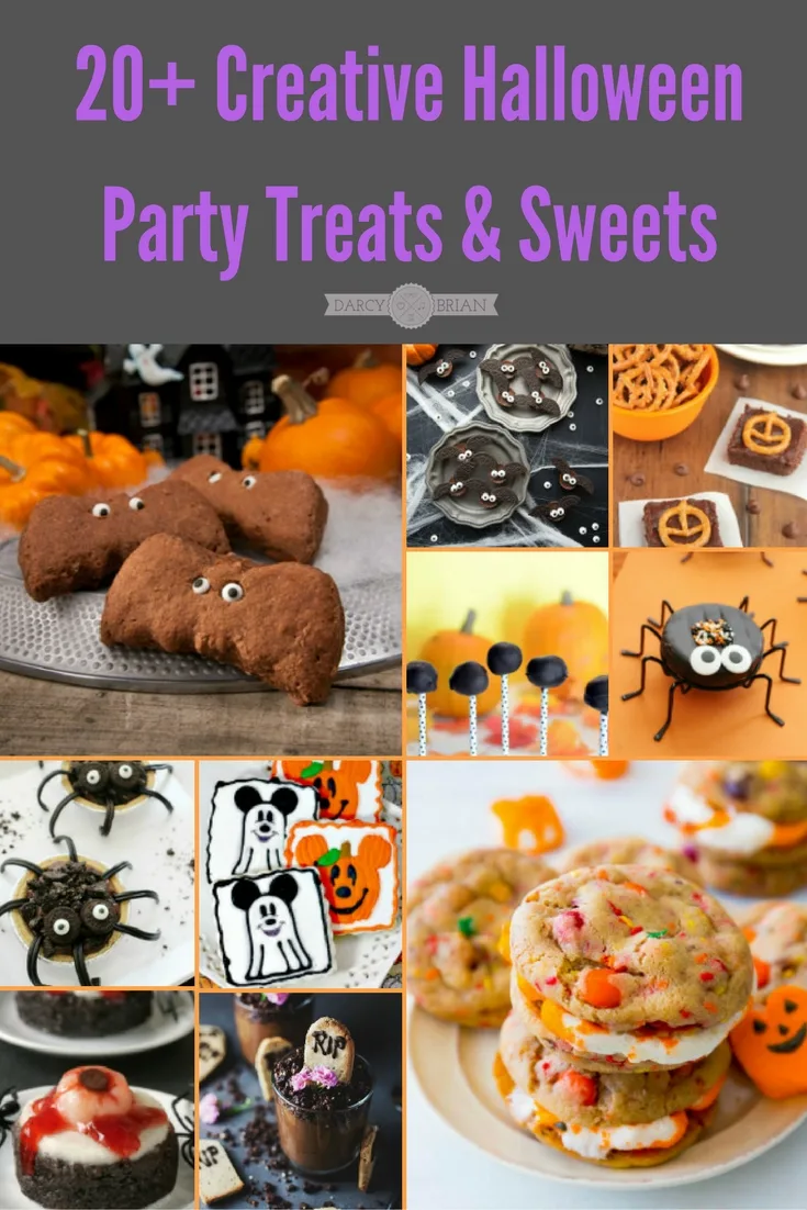Collage of Halloween party food ideas