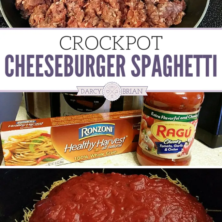 Get out your slow cooker for this easy dinner recipe! The whole family will love this Crockpot Cheeseburger Spaghetti Recipe.