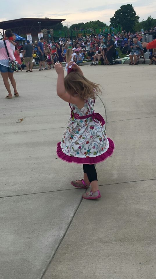 Little girl dancing to live music at Tosa Tonight.