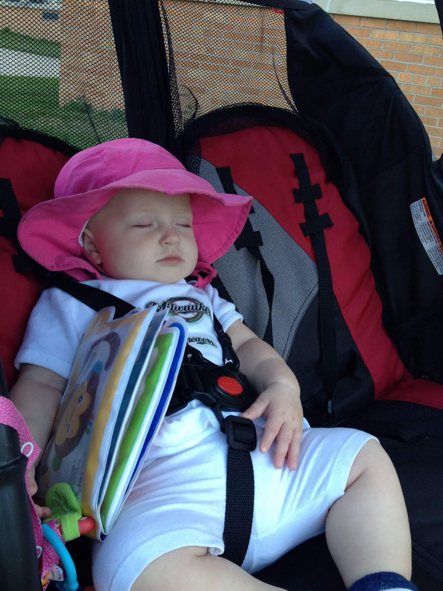 Baby sleeping in stroller