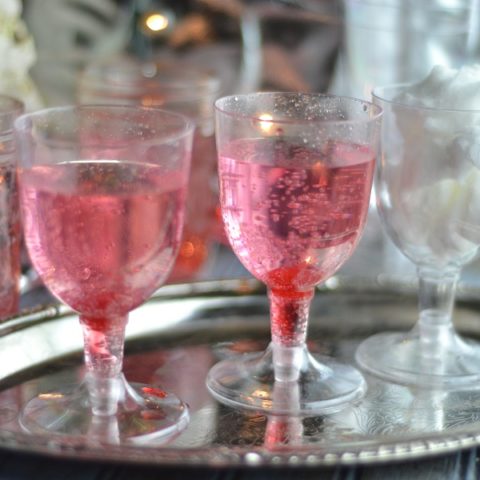 Cotton Candy Drinks on serving tray