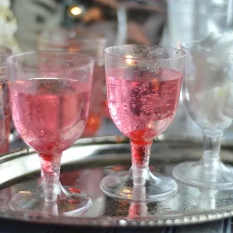 Cotton Candy Drinks on serving tray