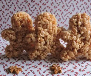 Gingerbread men rice crispies treats