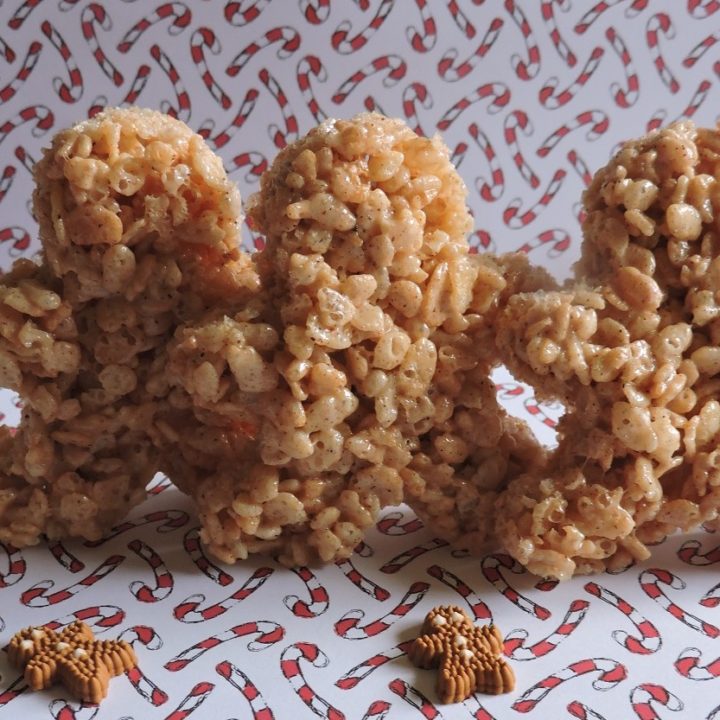 Gingerbread men rice crispies treats