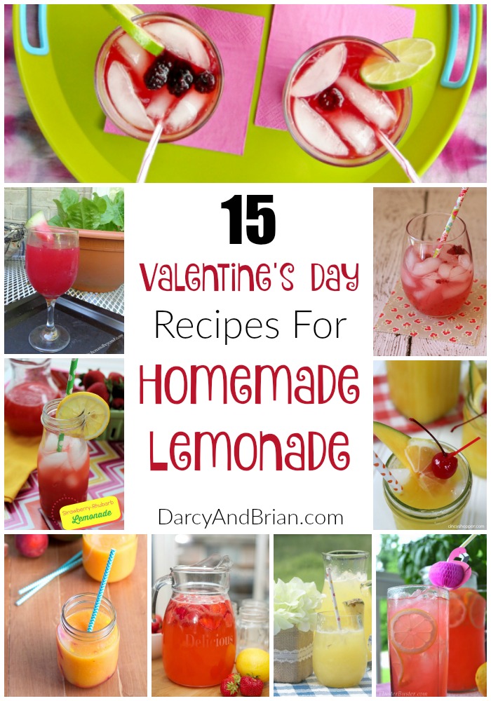 Check out these Valentine's Day Recipes for yummy Homemade Lemonade!
