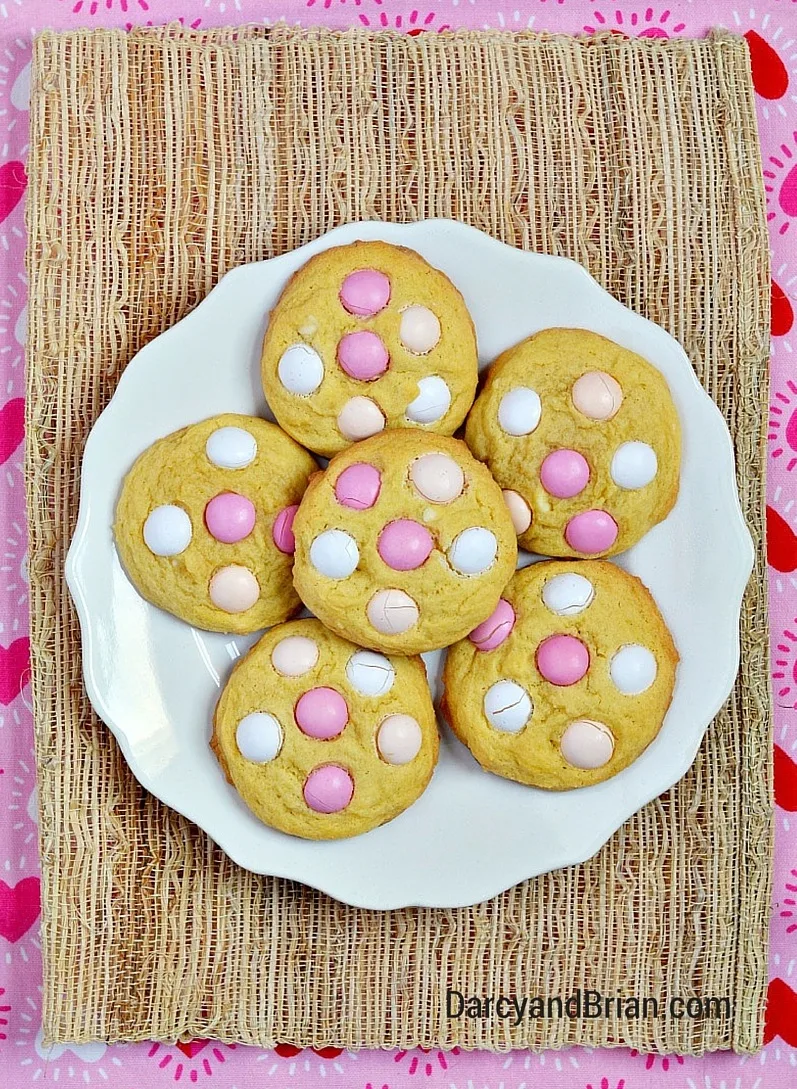 Make these delicious pudding cookies with strawberry shortcake M&Ms for a sweet treat!