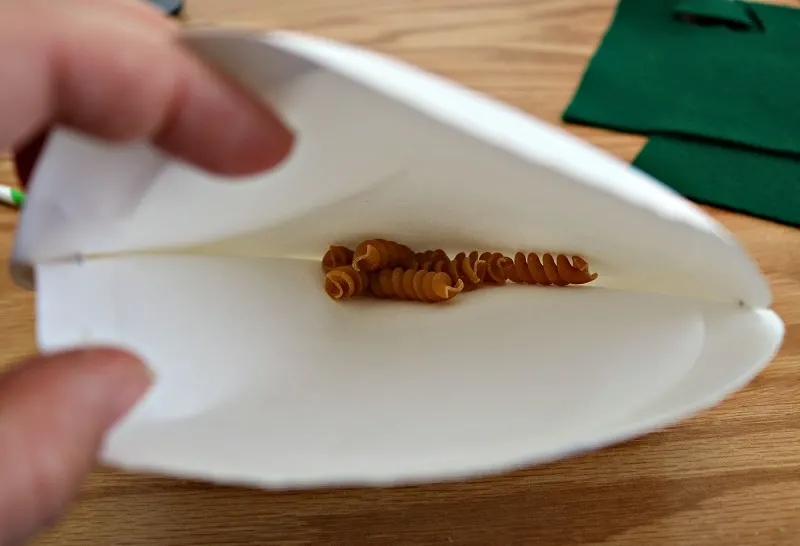 Dried pasta works great in many kids craft ideas, including this shaker.