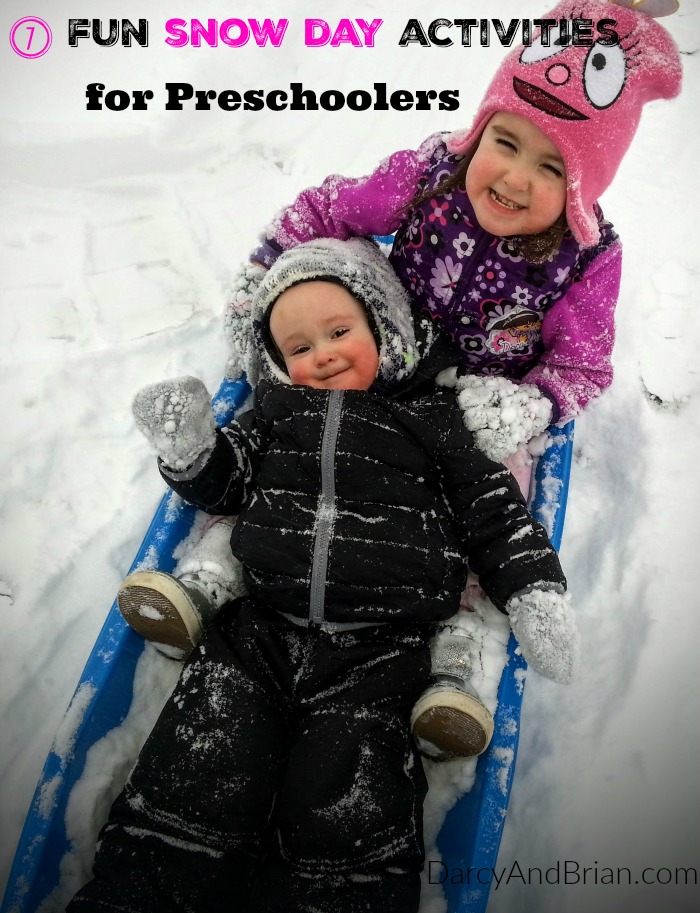 Don't miss our favorite 7 Fun Activities For Preschoolers On Snow Days! Great ways to have fun inside and outside no matter what the weather may be!