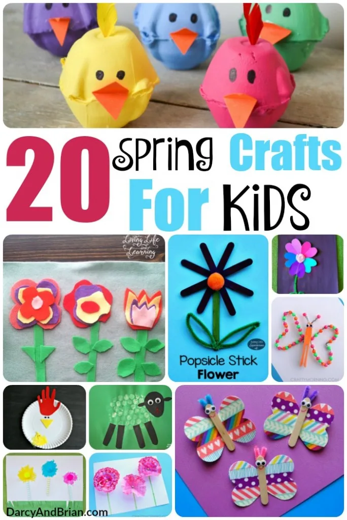Don't miss our amazing list of 20 Spring Crafts For Kids! Ideal Spring break ideas to keep kids happy and busy!