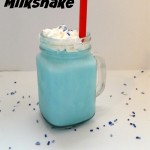 Blend up this Star Wars R2D2 Milkshake recipe. Add red milkshake straws to look like lightsabers for added fun. This Star Wars recipe is perfect for kids birthday parties and movie nights!