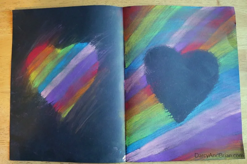 Learn how to make your own heart card craft for kids with pastels.