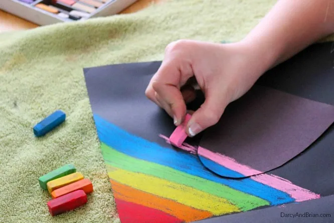 Make a colorful heart transfer card for someone special.