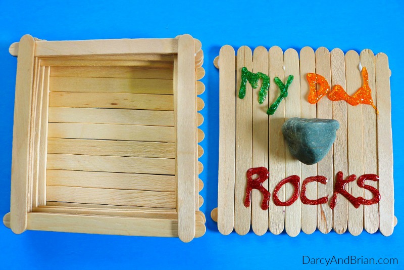 Learn how to make this keepsake box with your kids for a homemade Father's Day gift. It's an easy popsicle stick craft for kids!