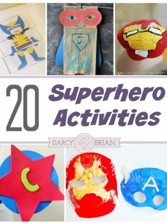 Does your kid love superheroes? Check out this list of 20 superhero activities for kids and fight boredom for good. There are superhero crafts, free printables, and other ideas! Perfect for preschool children through elementary age students.