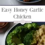 Looking for quick and easy meal ideas? This honey garlic chicken recipe is simple, flavorful, and ready in a little over 30 minutes. Add this easy dinner recipe to your meal plan rotation. It's perfect for busy nights!