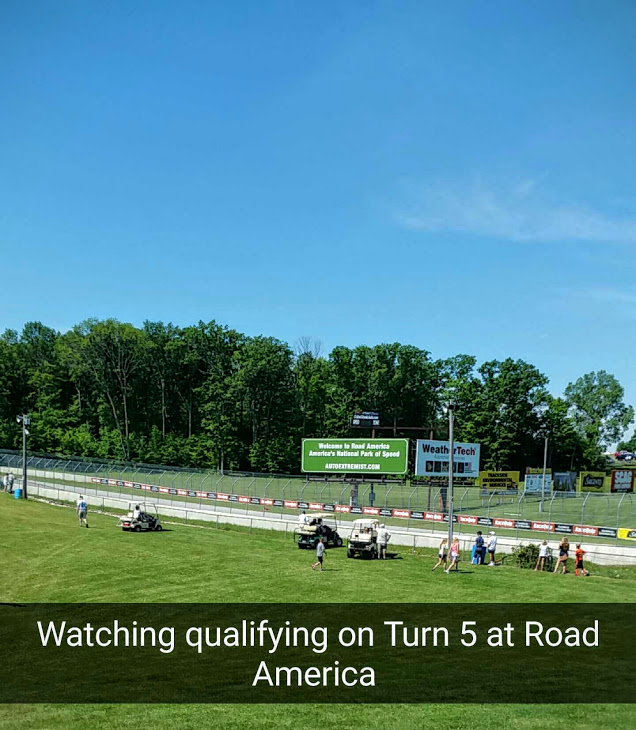 Watching the qualifying race on Turn 5 at Road America.