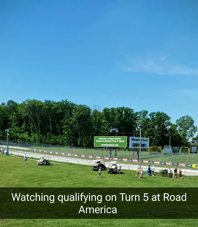 Watching the qualifying race on Turn 5 at Road America.
