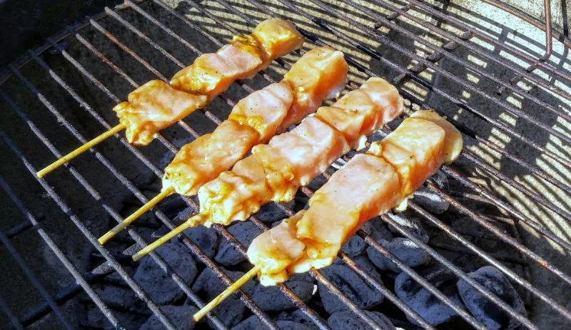 Quick and easy Johnsonville chicken kabobs on the grill.