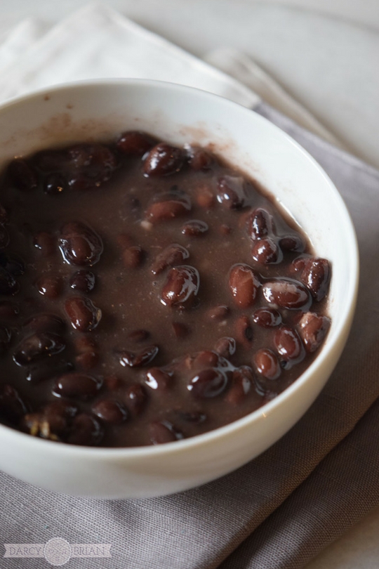 Preparing black beans for taco cup recipe