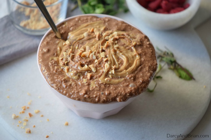 Oatmeal doesn't have to boring! Learn how to make this easy Chocolate Peanut Butter Oatmeal recipe for breakfast.