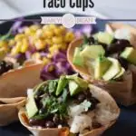 Looking for a quick and easy appetizer? This Black Bean Avocado Taco Cups recipe is the perfect finger food for dinner or a party! Ready in about 20 mins.