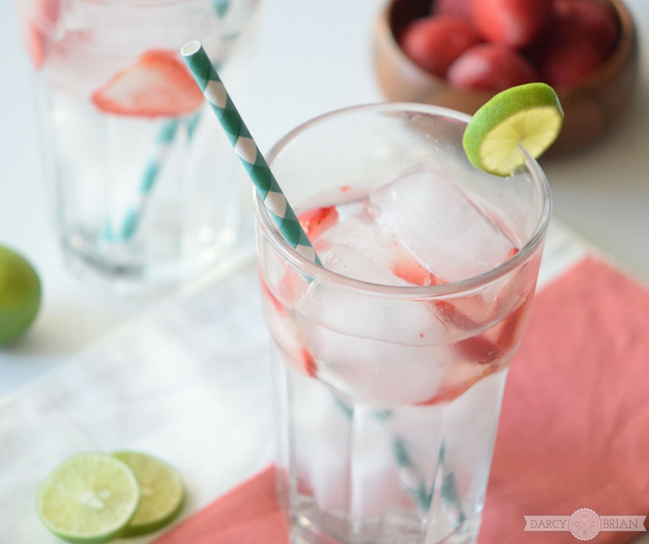 Tired of plain water, but want something different to drink? This refreshing Strawberry Lime Spritzer is a super easy non-alcoholic drink recipe. The best part? You can easy make a single drink or make more for a baby shower, girls night in, or for a birthday party.