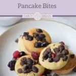 Looking for a delicious fall breakfast recipe? Make these quick and easy Pumpkin Chocolate Chip Pancake Bites. They are kid-friendly and perfect for busy school mornings!