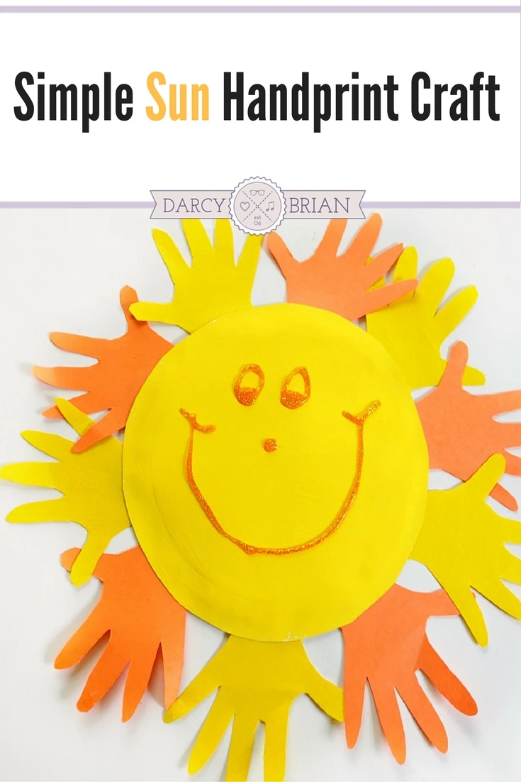 Looking for fun and easy preschool crafts to do at home? Make a handprint sun paper plate craft with your kids using minimal materials. Great for toddlers too!