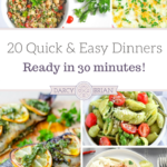 These quick and easy dinners are perfect for busy nights. These easy recipes are ready in about 30 minutes. There are a variety of recipes to choose from: pasta recipes, chicken recipes, and seafood recipes. From prep to table, you're sure to find a new family favorite in this list of 30 minute dinner recipes!