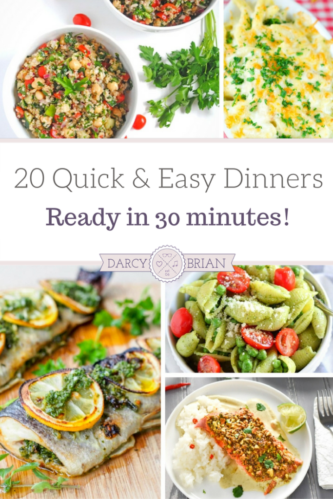 These quick and easy dinners are perfect for busy nights. These easy recipes are ready in about 30 minutes. There are a variety of recipes to choose from: pasta recipes, chicken recipes, and seafood recipes. From prep to table, you're sure to find a new family favorite in this list of 30 minute dinner recipes!