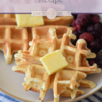 Buttermilk Waffle Recipe: Make everyone's favorite breakfast treat with this easy Buttermilk Waffle Recipe with blackberries. Delicious, easy, and classic! Your family will love this simple homemade waffles recipe that cooks up in minutes in your waffle maker.