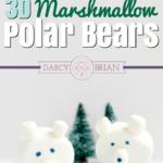 Are the kids stuck inside on a cold, snowy day? Do you need a fun and easy boredom buster? Click through to see step-by-step instructions to make this 3D edible marshmallow polar bear craft with your kids. Perfect with a cup of hot chocolate!