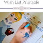 Your kids will enjoy writing out their Christmas wish list on this free printable featuring an adorable Disney princess - Cinderella. Great writing activity for kids and a fun way for them to share the Christmas gifts they hope to receive during the holidays.