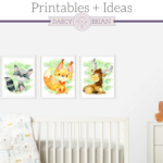 Woodland Nursery Themed Printable Posters are a great addition to your baby nursery! Woodland creatures work well for gender neutral nursery themes. Grab these free printables to add to your baby nursery plus ideas on how to incorporate them into your nursery decor or baby shower gift!