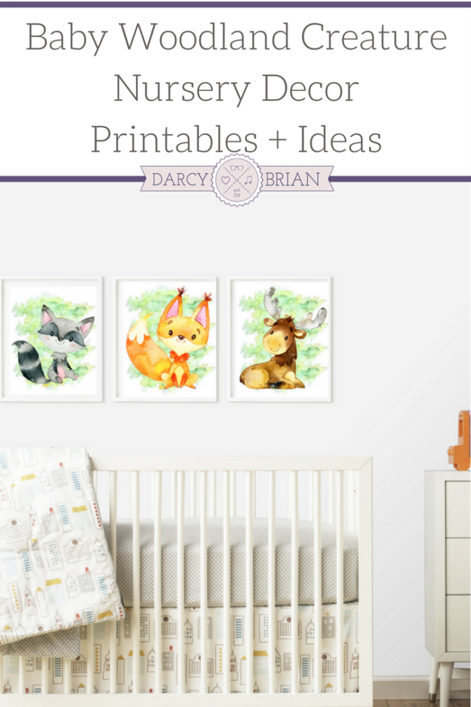 Woodland Nursery Themed Printable Posters are a great addition to your baby nursery! Woodland creatures work well for gender neutral nursery themes. Grab these free printables to add to your baby nursery plus ideas on how to incorporate them into your nursery decor or baby shower gift!