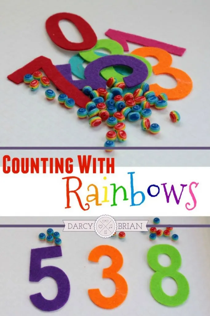 Looking for quick and easy kids activities? If your kids love rainbows, then they will jump at the chance to try this fun rainbow fine motor counting activity. Great way to work on learning numbers and colors too!