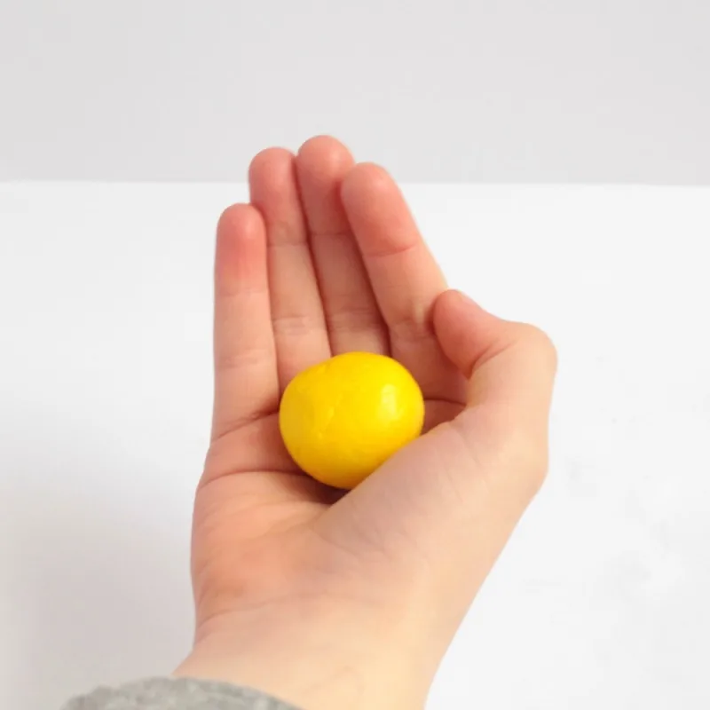 Roll playdough into a ball and see how bouncy it is!