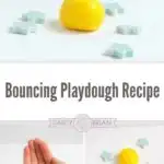 Looking for a fun hands on kids activity? Kids will have a blast making this easy bouncing playdough recipe with you! Perfect indoor activity. Also a fun idea to make for a birthday party favor!
