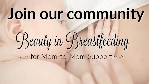 Join the Beauty in Breastfeeding community for mom to mom support and encouragement.