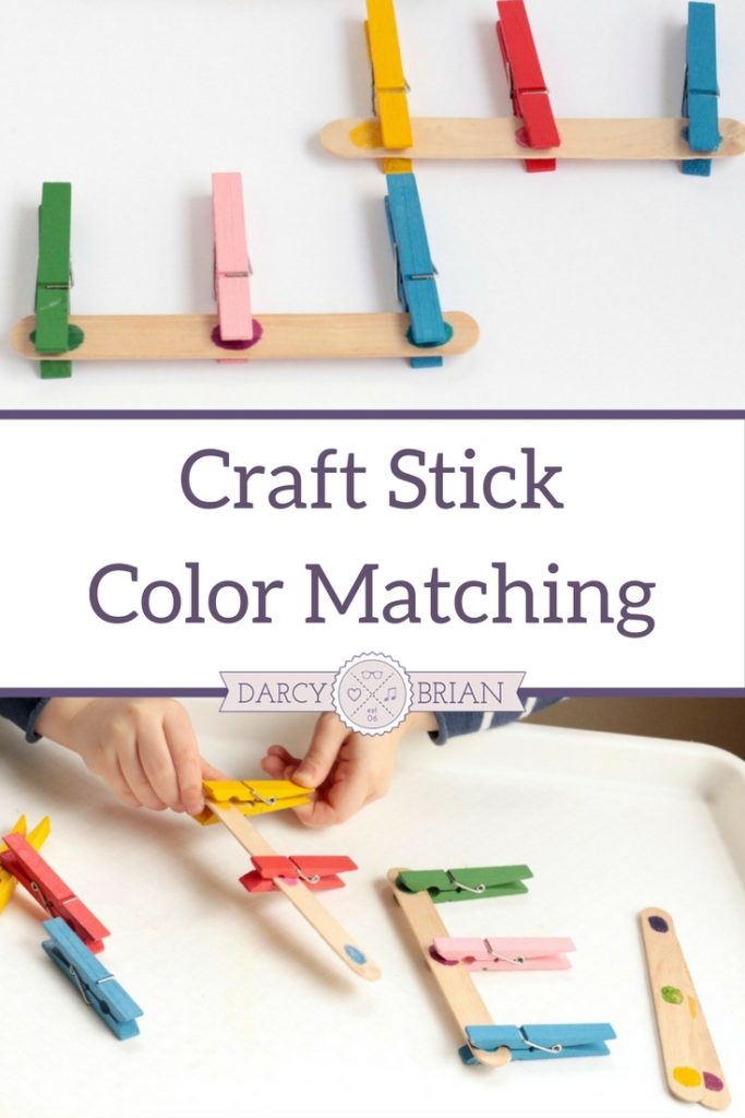 Preschoolers and toddlers will love playing with this Popsicle stick fine motor color match game. Matching colors is a fun activity for little ones to play with and makes a great busy bag activity. Boost fine motor skills and color recognition skills with this color match game!